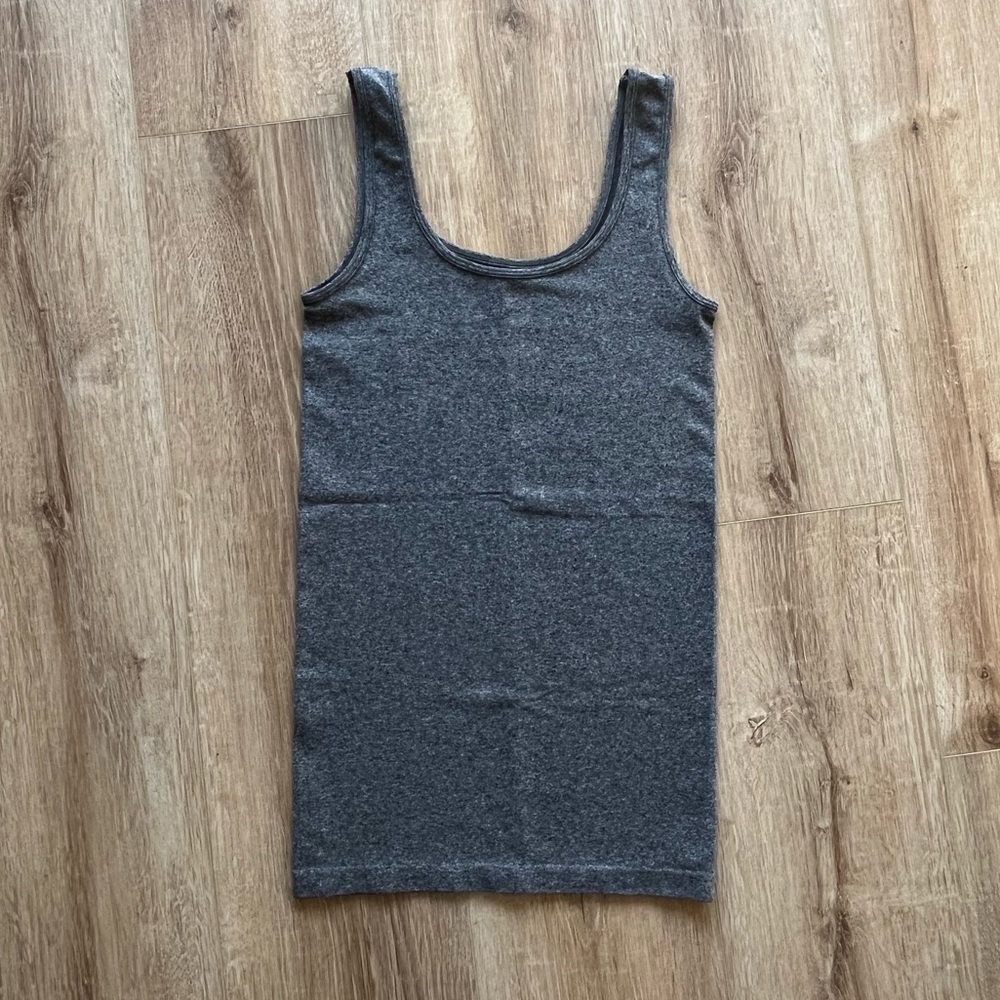 SALE Aqua Gray Fitted Tank Top